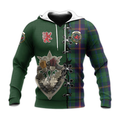 Young Tartan Hoodie - Lion Rampant And Celtic Thistle Style