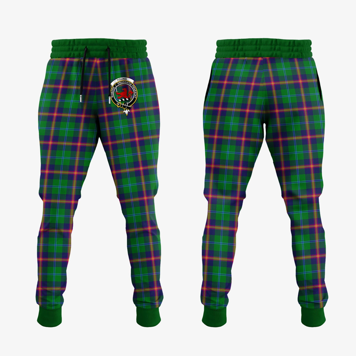 Young Modern Tartan Crest Jogger Sweatpants